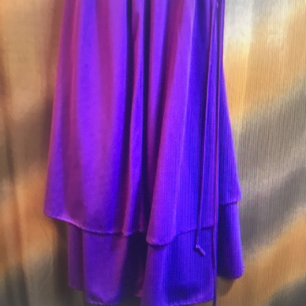 Vintage 70S stretch wrap eggplant disco dress 126 38 chest - Picture 5 of 5
